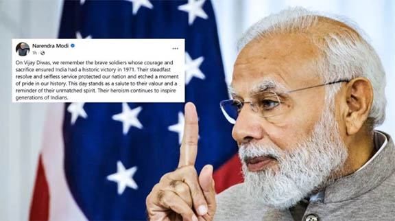 বিজয় দিবসে নরেন্দ্র মোদীর পোস্ট : নেই বাংলাদেশের নাম